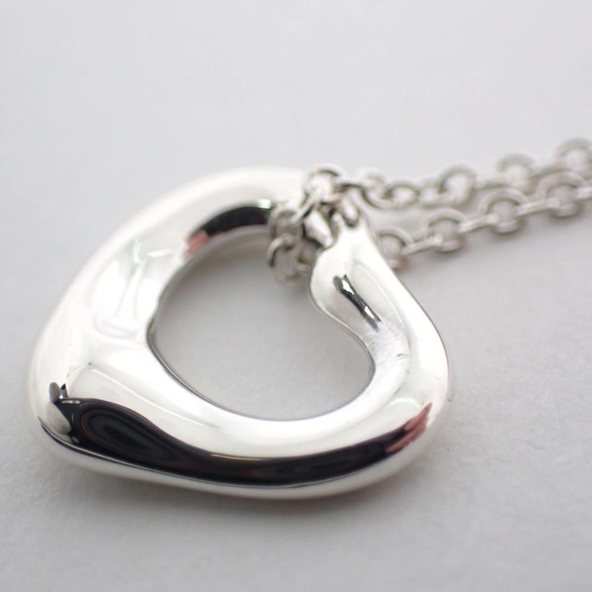 【中古】TIFFANY/ティファニーAg925/オープンハート/ペンダント/ネックレス/j42-5_6