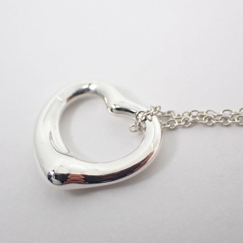 【中古】TIFFANY/ティファニー/Ag925/オープンハート/ペンダント/ネックレス/j56-5_6