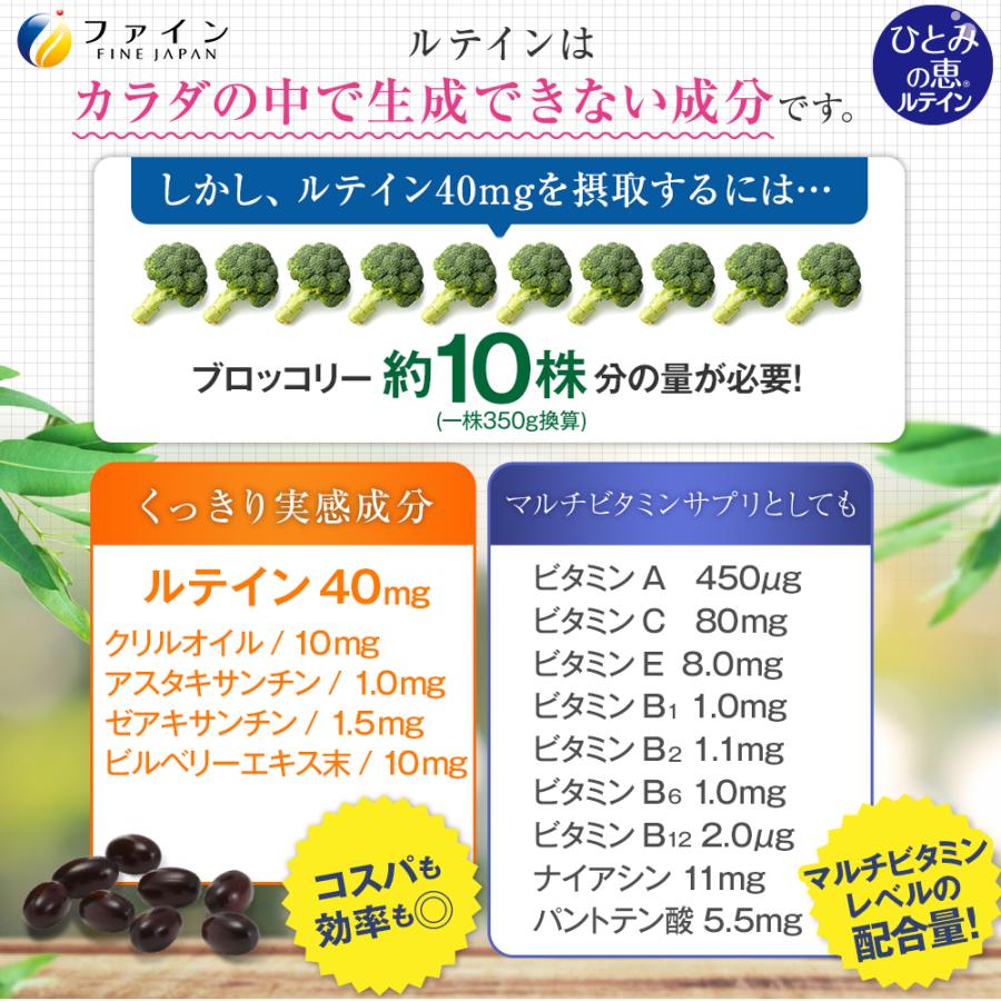 FINE JAPAN ルテイン サプリ サプリメント ひとみの恵 ルテイン40 30日