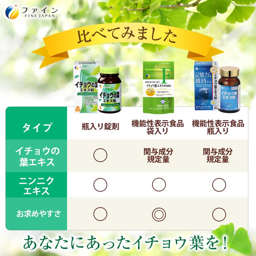FINE JAPAN 機能性表示食品 イチョウの葉エキス粒 30日分(90粒 
