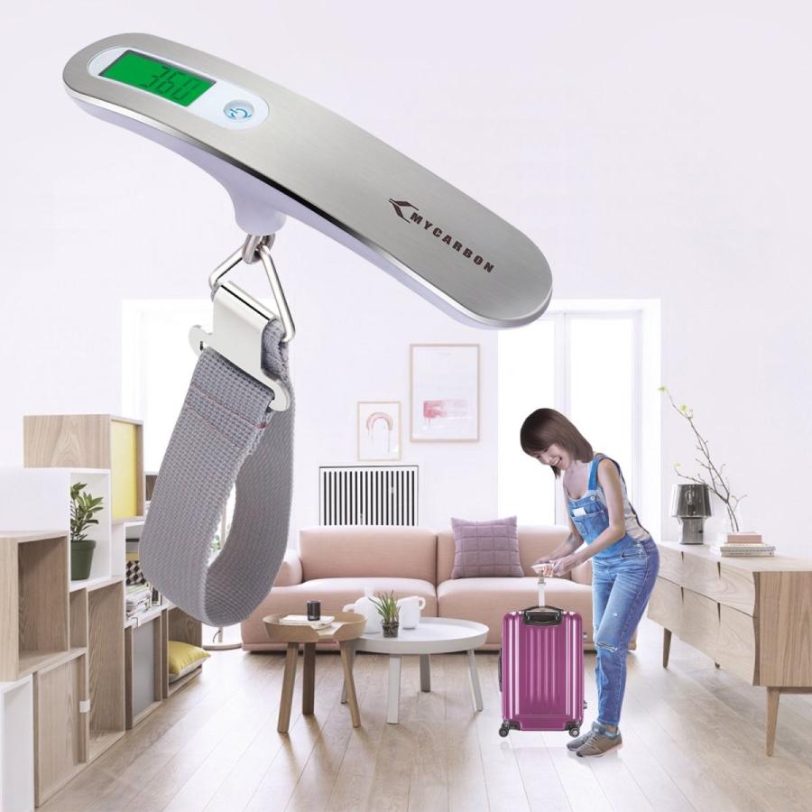 MYCARBON 荷物 旅行はかり LCC用 デジタル はかり 計量 携帯式デジタル スケール ステンレス 手持ち 最大50kg 吊り下げ シルバー |  | 07