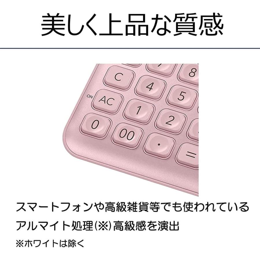 カシオ スタイリッシュ電卓 ライトピンク 12桁 ジャストタイプ JF-S200-PK-N｜fine-plus｜04