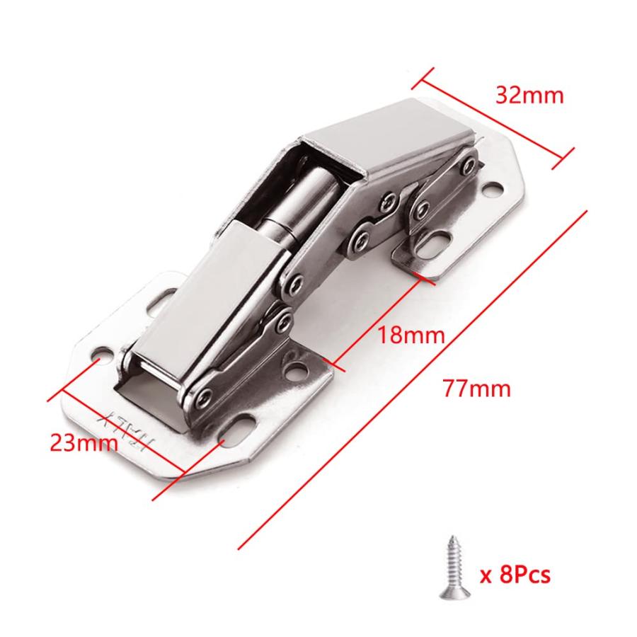 YFFSFDC ステンレス製 スライド蝶番 キャビネットヒンジ 補修 固定金具 扉 窓 家具丁番 取り付け簡単 10個セット （ネジ付き80枚） |  | 01