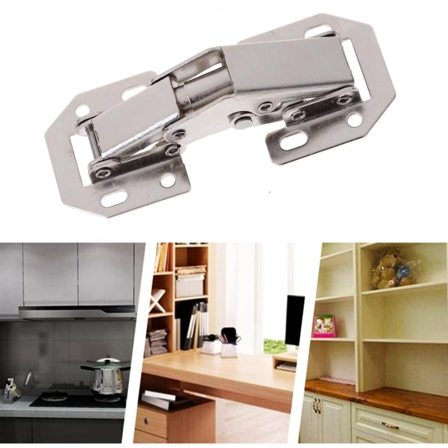 YFFSFDC ステンレス製 スライド蝶番 キャビネットヒンジ 補修 固定金具 扉 窓 家具丁番 取り付け簡単 10個セット （ネジ付き80枚） |  | 05