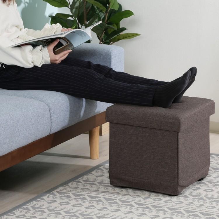 キャスター付 収納 スツール 幅38cm オットマン 収納ボックス チェア