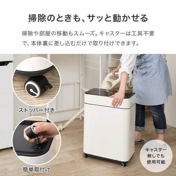 センサー付き 自動開閉 ゴミ箱 中央開閉式 50L 電池式 オゾン機能 除菌 センサー感知 キッチン リビング ダストボックス 袋ストッパー キャスター付 送料無料の画像