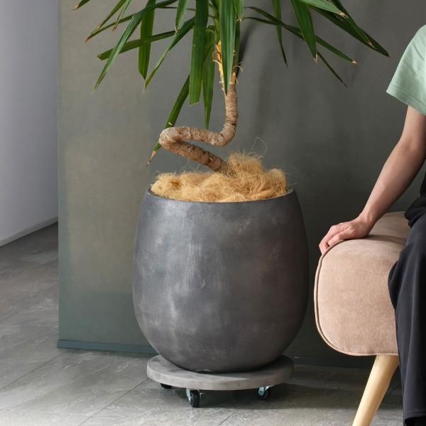 石調 ドロップ型 プランター 幅42cm 天然石風 FRP製 軽量 耐久性 耐水性 鉢植え 鉢カバー 水抜き穴 ガーデニング ベランダ 庭 花壇 店舗 屋外 室内 送料無料の画像