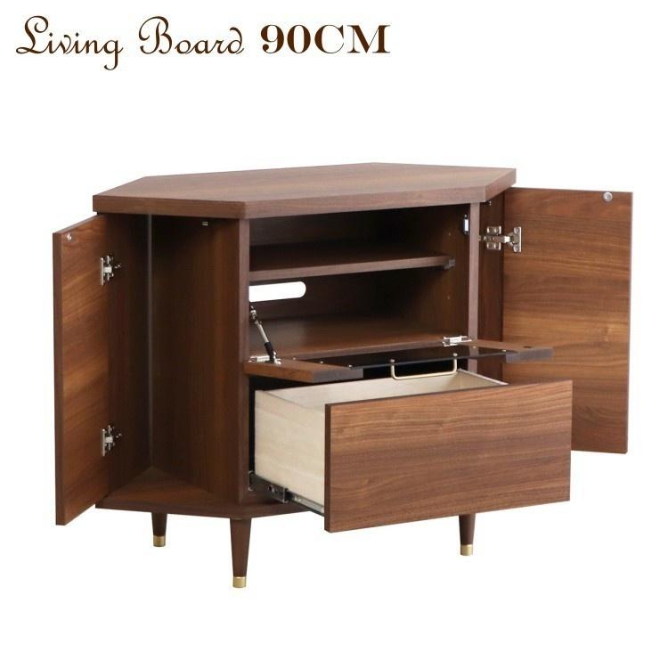 デザイン コーナー ローボード テレビ台 幅90cm モロッカン柄 キャビネット 引き出し フラップ 扉 収納 リビング ボード インテリア 家具 ゼリージュ 送料無料 ウレタン塗装