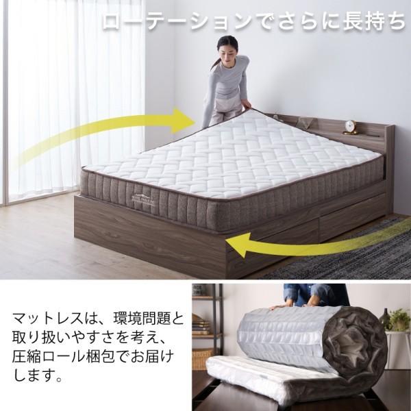 高密度 ポケットコイル マットレス 単品 高反発ウレタン マット 体圧分散 スプリング ベッドマット ニット生地 極厚 エッジサポート 寝具 送料無料 【ヘム】