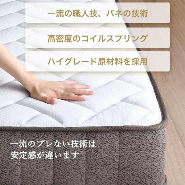 高密度 ポケットコイル マットレス 単品 高反発ウレタン マット 体圧分散 スプリング ベッドマット ニット生地 極厚 エッジサポート 寝具 送料無料 【ヘム】