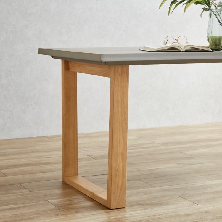 コンクリート調 ダイニングテーブル 単品 幅160cm 木脚 コンクリート柄 デザイン テーブル キッチン 食卓 インテリア 家具 送料無料 ※テーブル単品_3