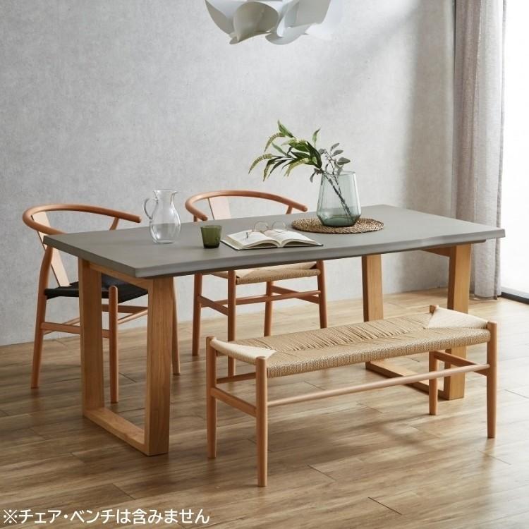 コンクリート調 ダイニングテーブル 単品 幅160cm 木脚 コンクリート柄 デザイン テーブル キッチン 食卓 インテリア 家具 送料無料 ※テーブル単品_4