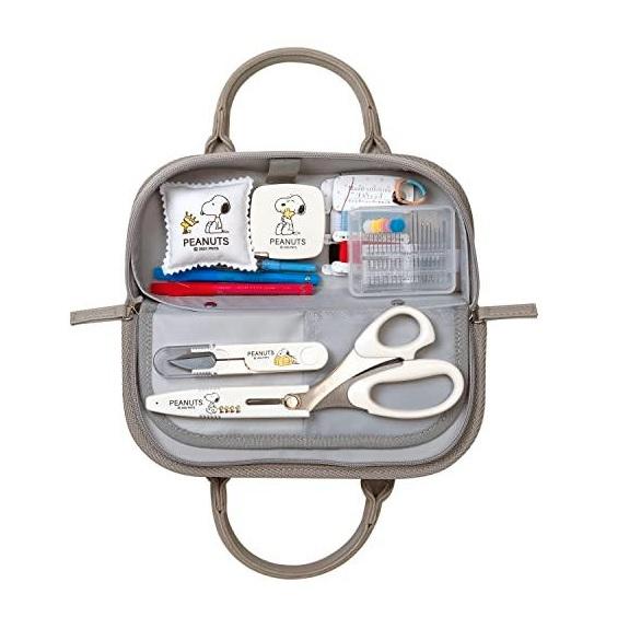 ミササ スヌーピー ソーイングセット ラウンドタイプ グレー クラフト