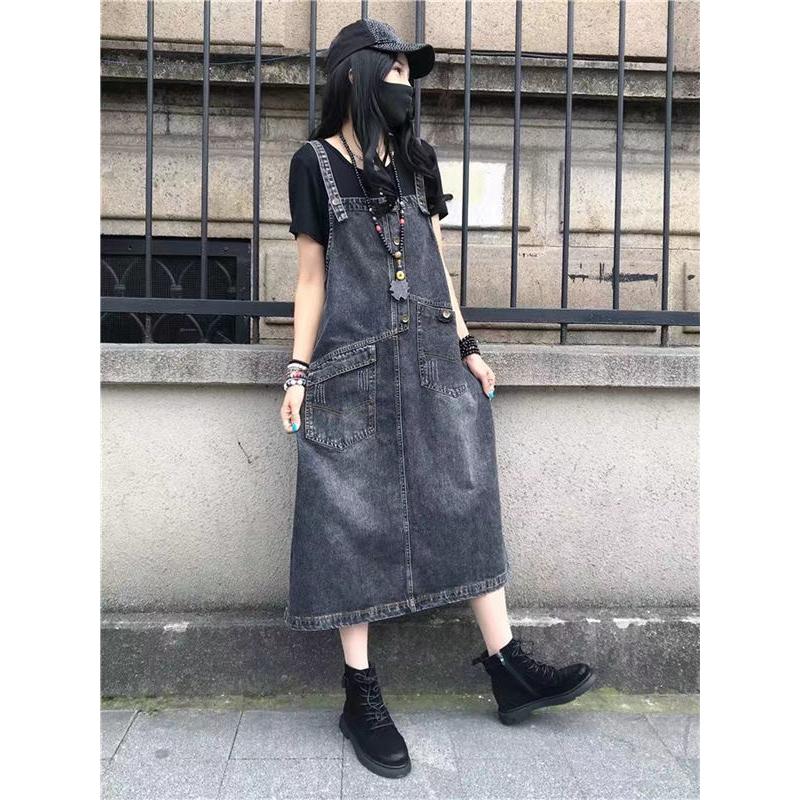 サロペット デニム ワンピース ジャンパー スカート aライン