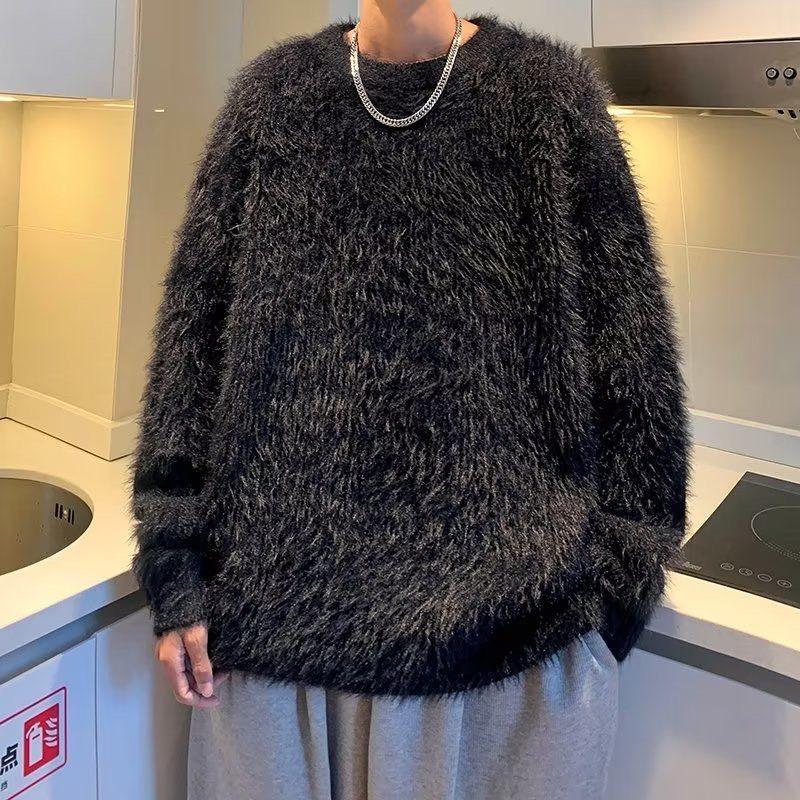 メンズ シャギーニット モヘアタッチ セーター オーバーサイズ 大きな