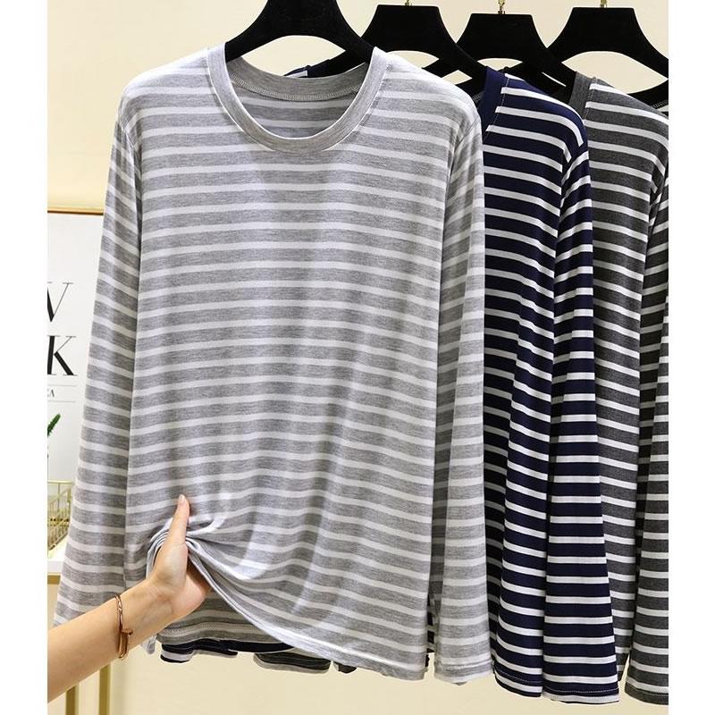 ボーダー Tシャツ メンズ 長袖 ロング ロンT カットソー クルーネック