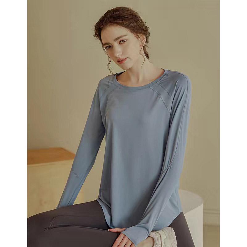 ヨガウェア ラウンドネック レディース速乾 スポーツ トップス