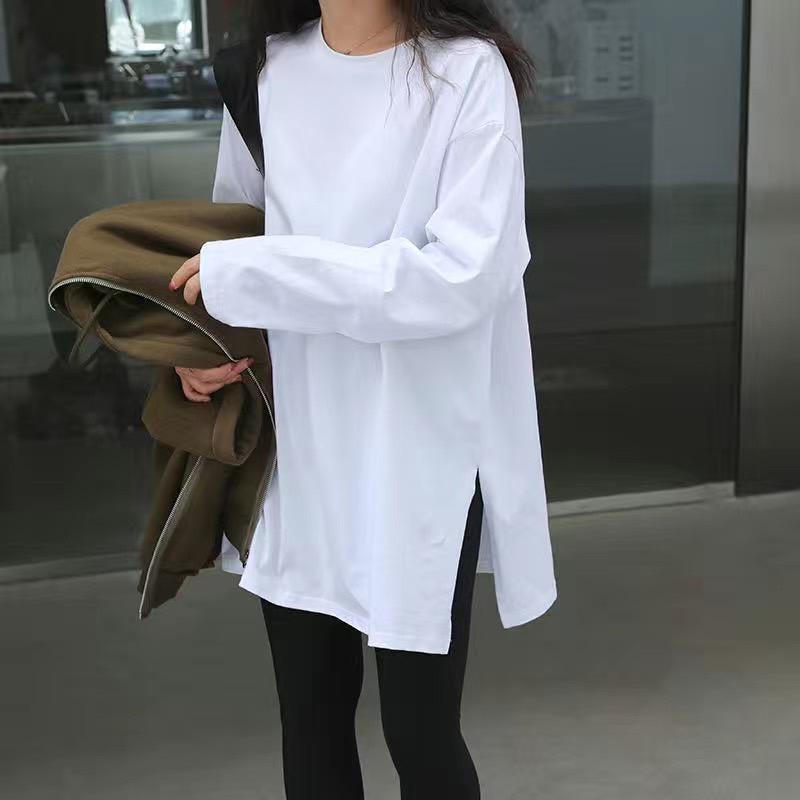 ロング Tシャツ レディース シャツ ロング丈 長袖 カットソー ロンT