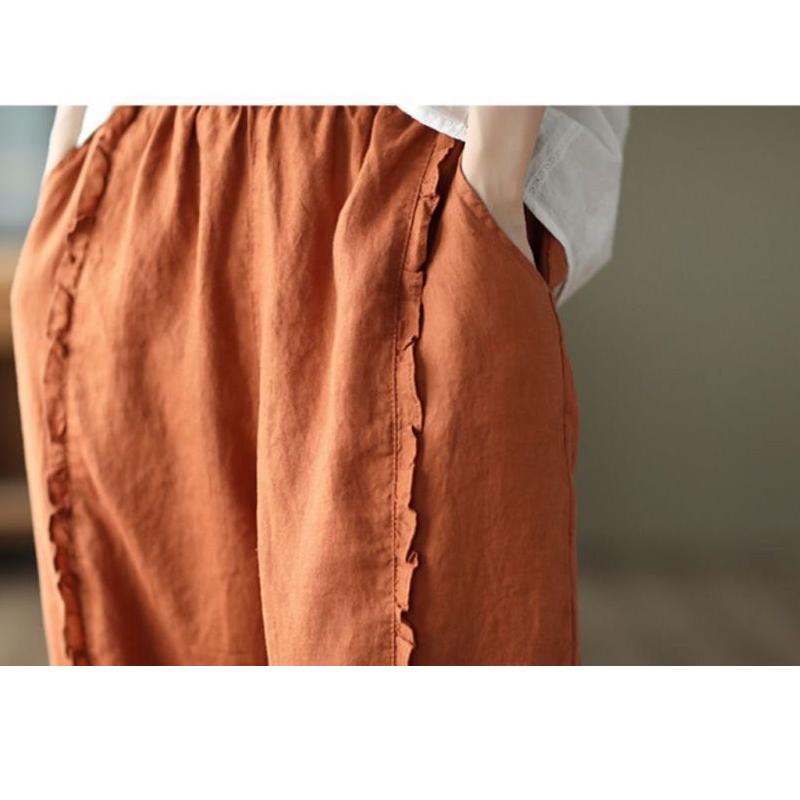 フリルデザイン付き サーカスパンツ レディース バルーン サルエル 綿