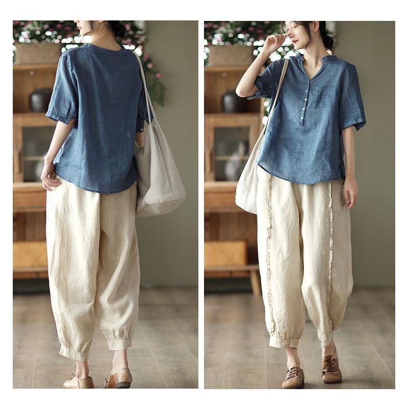 フリルデザイン付き サーカスパンツ レディース バルーン サルエル 綿