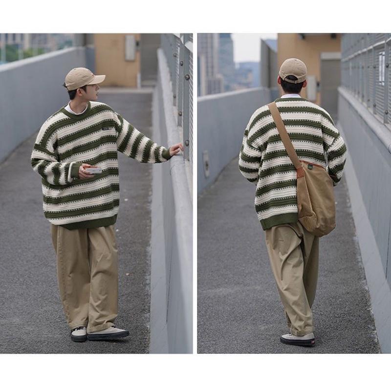 ニットセーター ボーダー メンズ ニットソー カラーストライプ