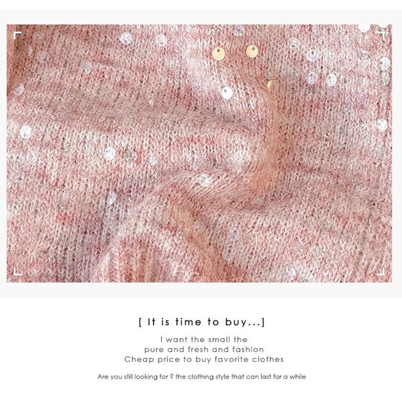 スパンコールカーディガン ニットカーディガン レディース ラメ