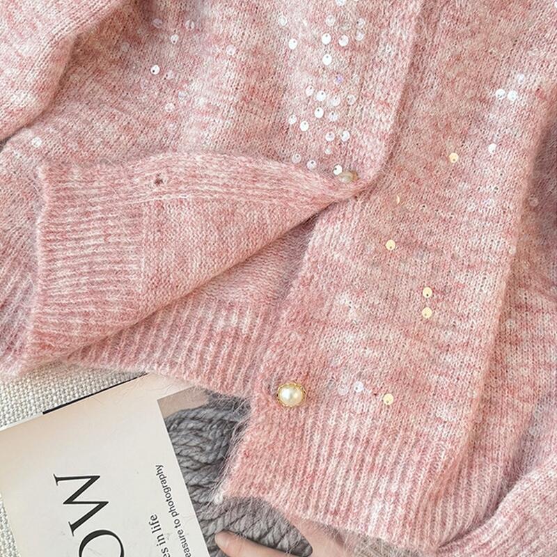 スパンコールカーディガン ニットカーディガン レディース ラメ