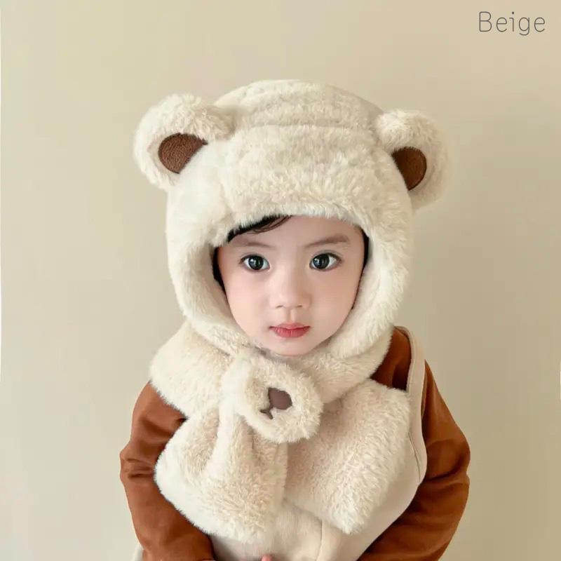 nikonikopoon くま耳帽子＆ポシェットセット くま耳帽子付きマフラー クマ耳 帽子 マフラー キッズ ベビー 冬 防寒