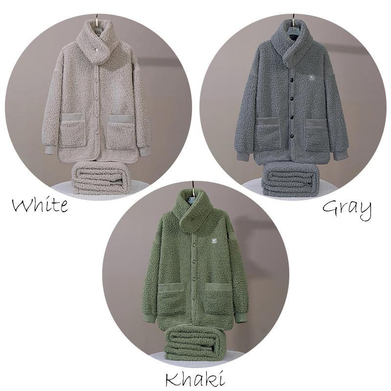 ボア パジャマ 防寒 上下 セット メンズ もこもこ ネックウォーマー 裏