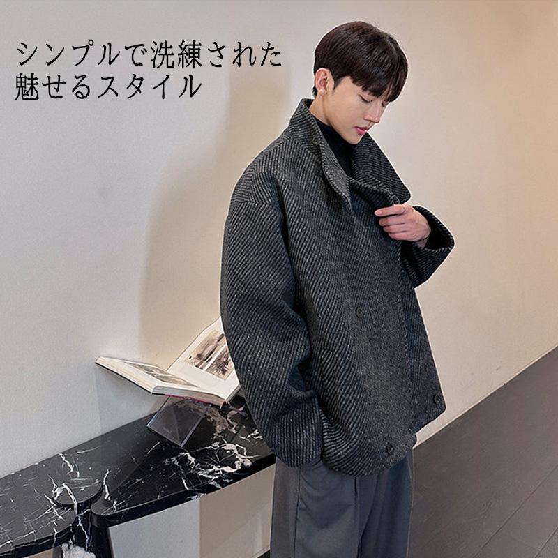 ショート トレンチコート メンズ アウター ショート丈 防寒 ステン