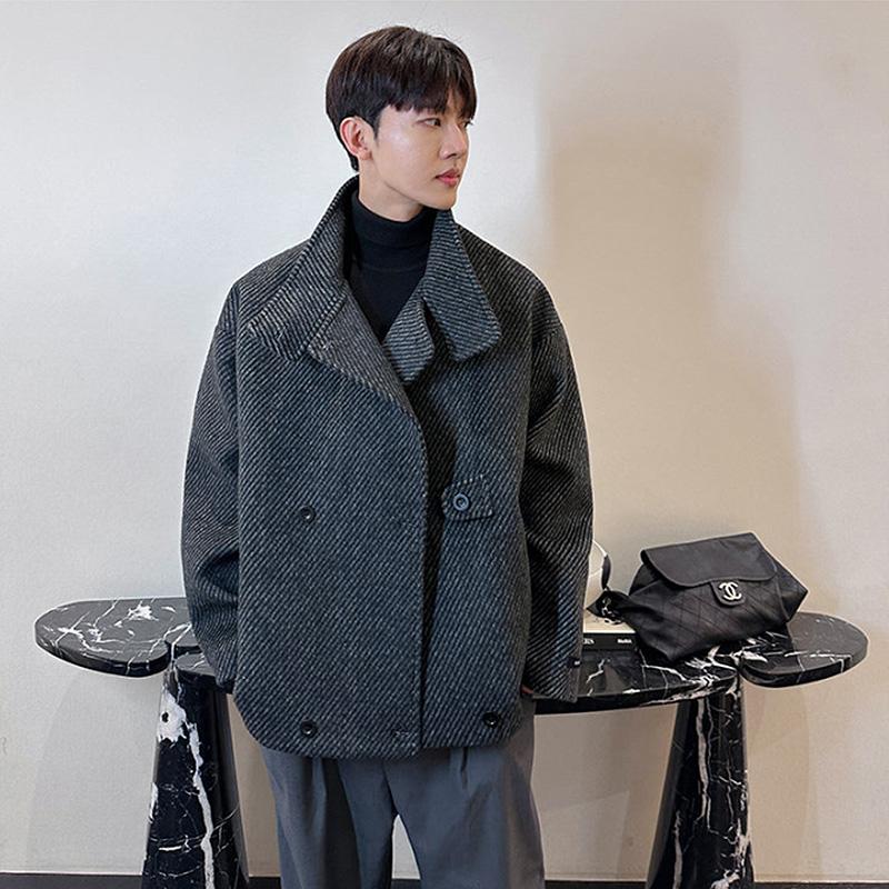 ショート トレンチコート メンズ アウター ショート丈 防寒 ステン