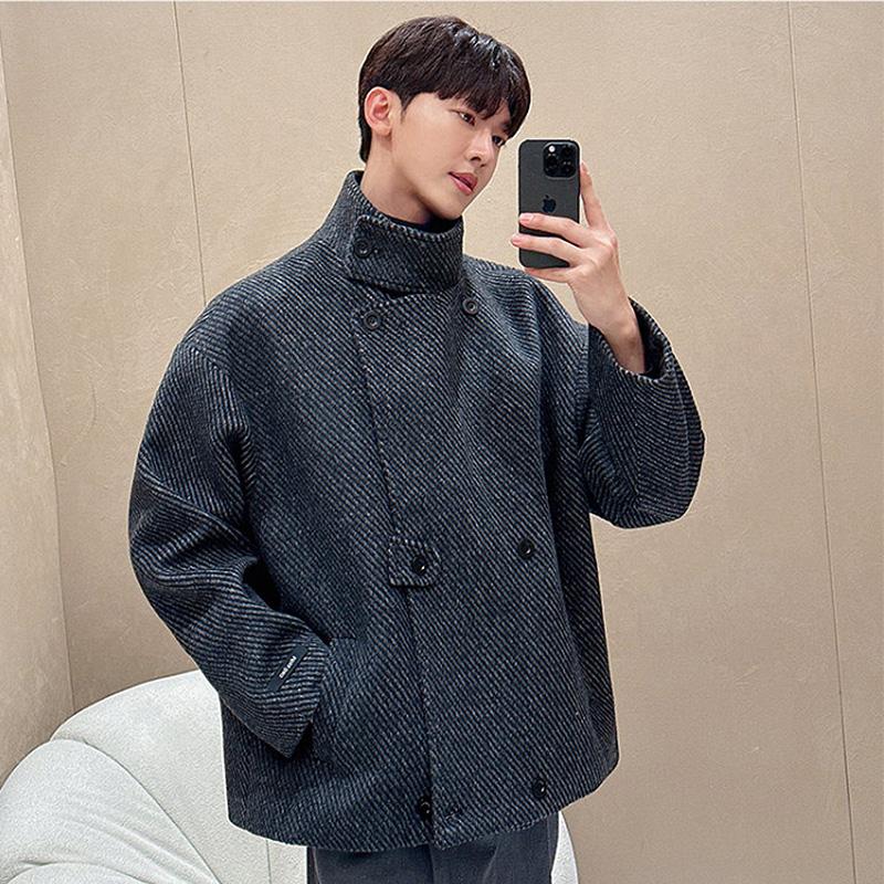 ショート トレンチコート メンズ アウター ショート丈 防寒 ステン