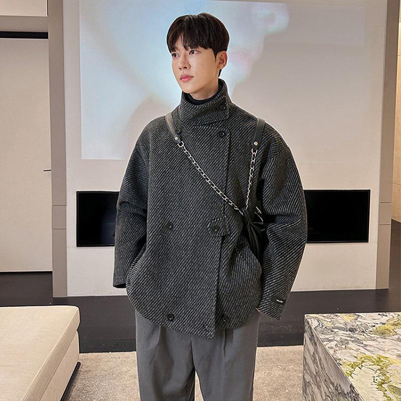 ショート トレンチコート メンズ アウター ショート丈 防寒 ステン