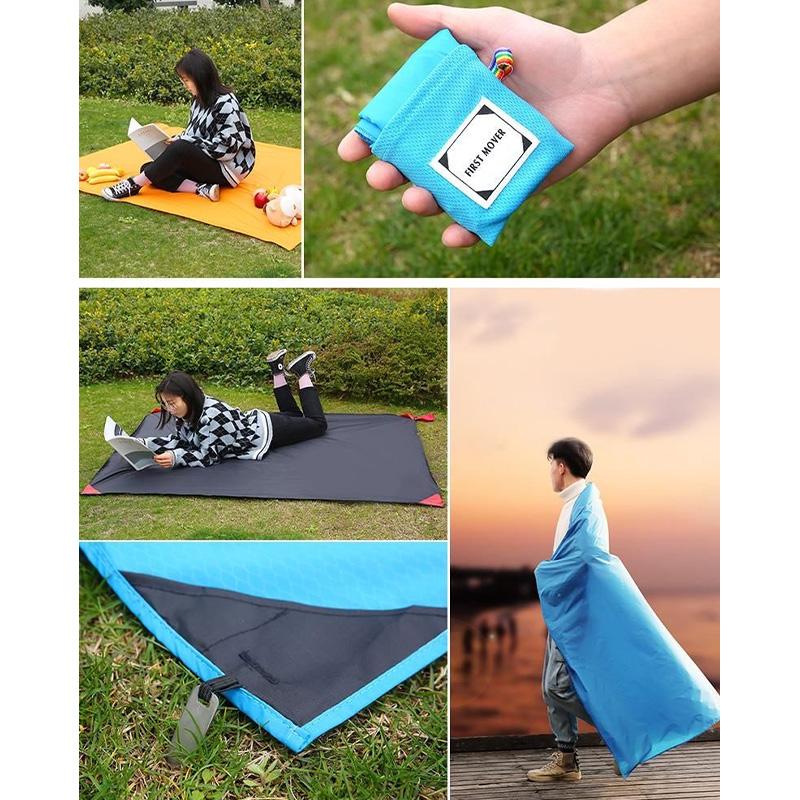 超コンパクト 折りたたみ レジャー シート ペグ付き コンパクト 超小型