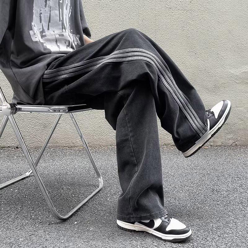 サイド ストライプ デニム パンツ メンズ 大きいサイズ ワイド