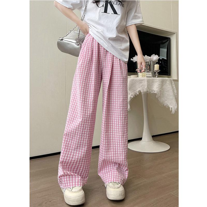 FINE JAPAN ギンガム チェック柄 ワイド パンツ レディース ズボン