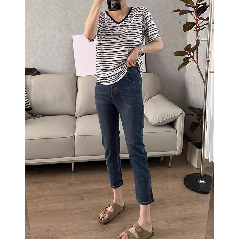 FINE JAPAN 接触 冷感 ひんやり デニム パンツ レディース 7分丈