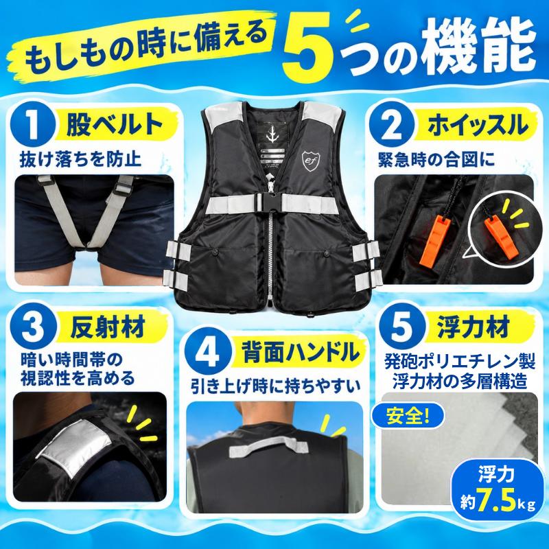 FINE JAPAN ライフジャケット フローティング ベスト 釣り