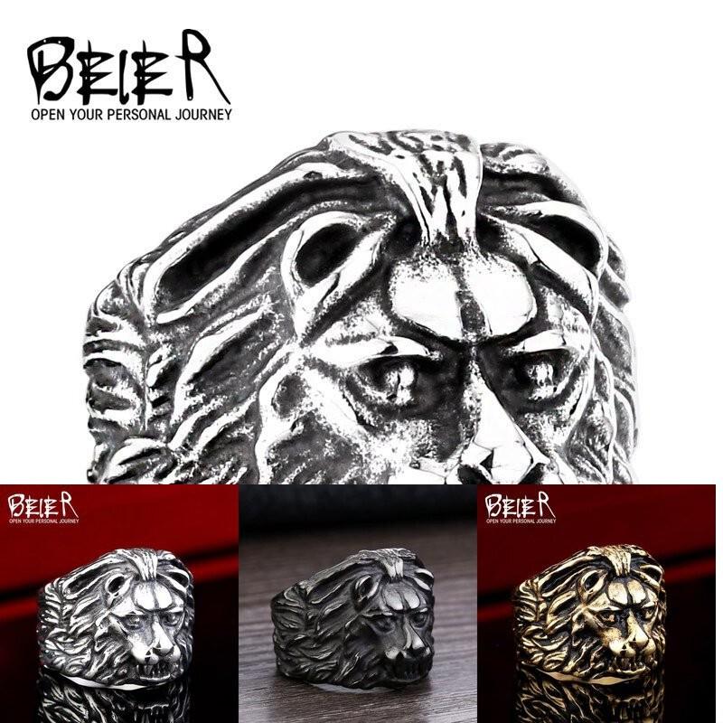 人気ブランド 指輪 ライオン 黒 ブラック ステンレス 動物 アニマル リング 大人 独創的 New Nqla Com Au