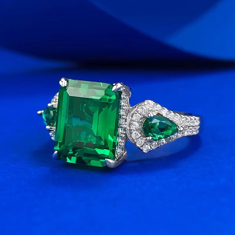 指輪 リング ダイヤモンド 白 ホワイト エメラルド ビンテージ ゴールド シルバー レディース メンズ S925 スターリング 4ct_1