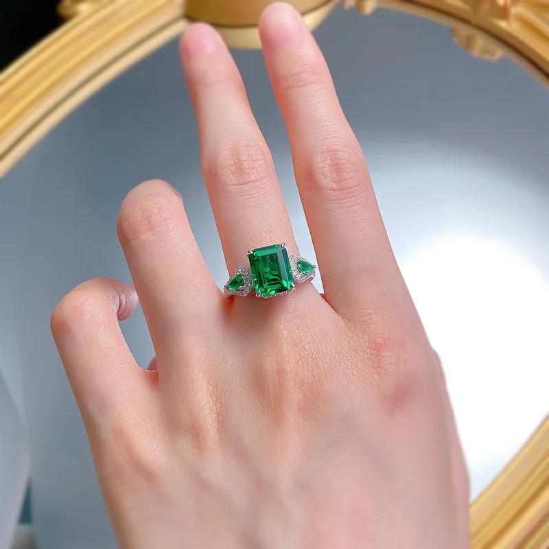 指輪 リング ダイヤモンド 白 ホワイト エメラルド ビンテージ ゴールド シルバー レディース メンズ S925 スターリング 4ct_5