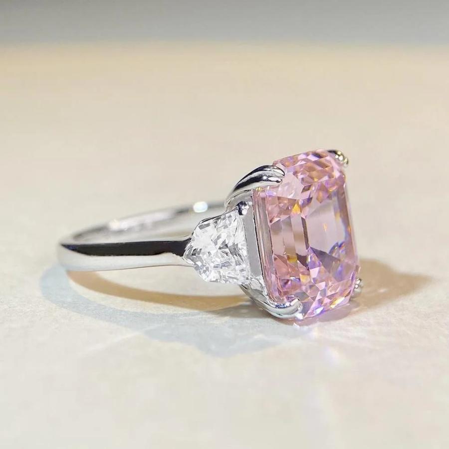 指輪 リング ダイヤモンド シルバー ピンク レディース 贅沢 925 スターリング 10x12mm サファイア アクアマリン 結婚式_3