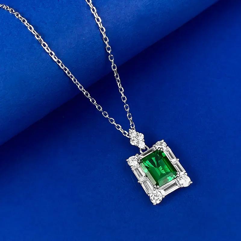 ペンダント ネックレス ダイヤモンド エメラルド シルバー リング レディース 100% 925 スターリング 2ct ハイ カーボン 記念日 ファイン ジュエリー_4