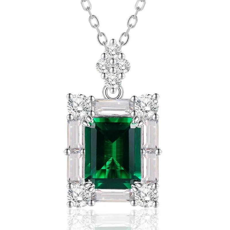 ペンダント ネックレス ダイヤモンド エメラルド シルバー リング レディース 100% 925 スターリング 2ct ハイ カーボン 記念日 ファイン ジュエリー_5