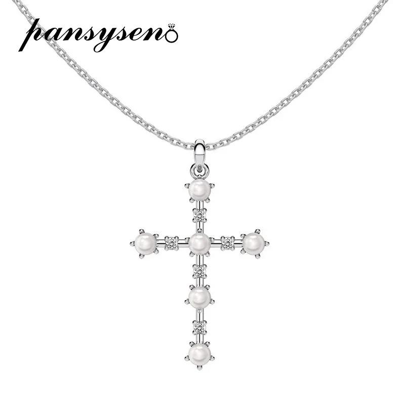 ペンダント ネックレス ダイヤモンド シルバー クロス パール レディース メンズ 新しい トレンド 925 ファイン ジュエリー ラボ_5