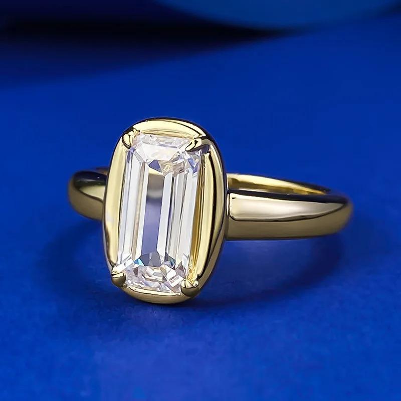 指輪 リング ダイヤモンド ゴールド シルバー レディース 18K カラー 輝く スパークリング 925 スターリング 5*10mm ハイ_1
