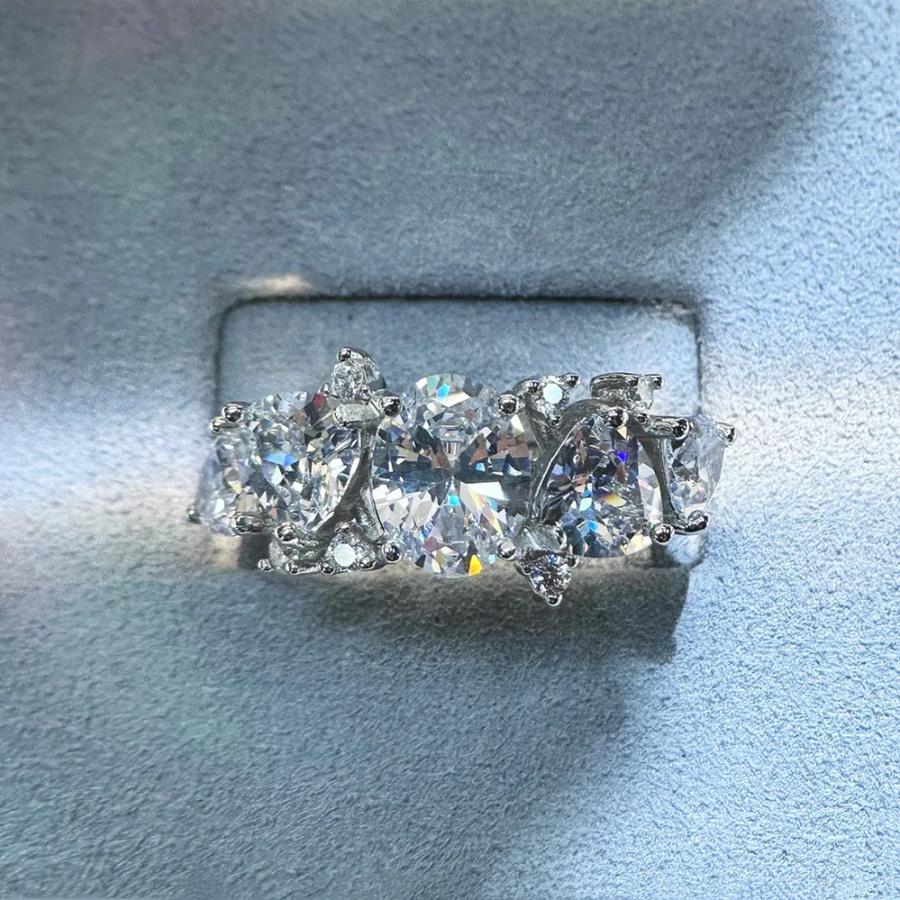 指輪 リング 白 ホワイト ジルコニア エメラルド ゴールド シルバー レディース 2024 新しい 925 スターリング 1.5ct_3