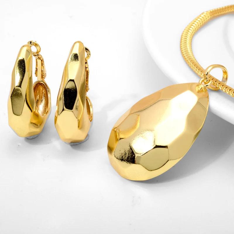 ペンダント ピアス ネックレス アメリカ ゴールド ドロップ ムース レディース 1 セット ジュエリー スムーズ 大 カラー ヨーロッパ 結婚式 ウェディング ギフト_4