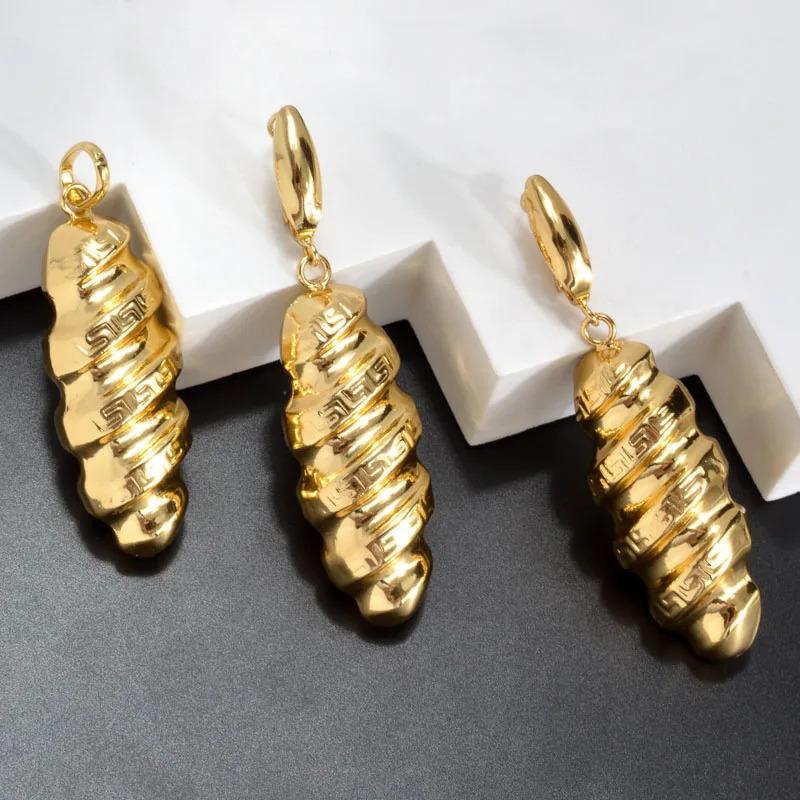 ピアス ネックレス アフリカ ゴールド レディース 贅沢 18K プレート セット 223 トレンド アフリカン ドバイ 結婚式_3