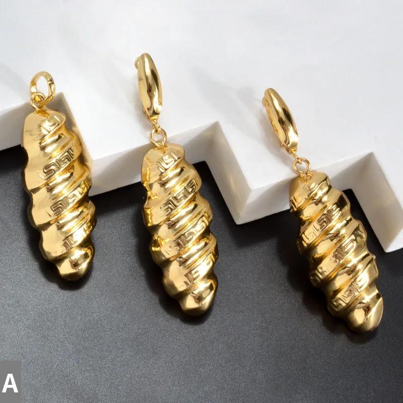 ピアス ネックレス アフリカ ゴールド レディース 贅沢 18K プレート セット 223 トレンド アフリカン ドバイ 結婚式_7